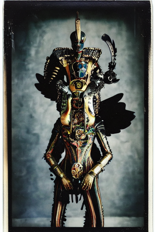 prompthunt: polaroid still symmetry frame from Alien Covenant movie by  Takashi Murakami, Count Orlok wearing Polish Winged Hussars armor made with  porcelain dressed by Salvatore Ferragamo and by Chanel, haute couture  painted