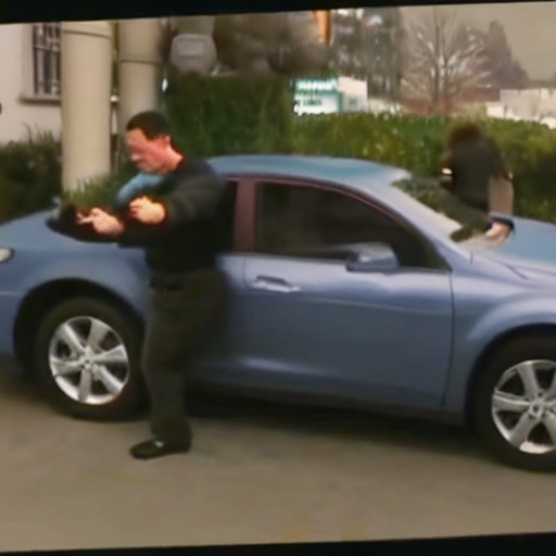 CCTV footage of John Cena stealing a car