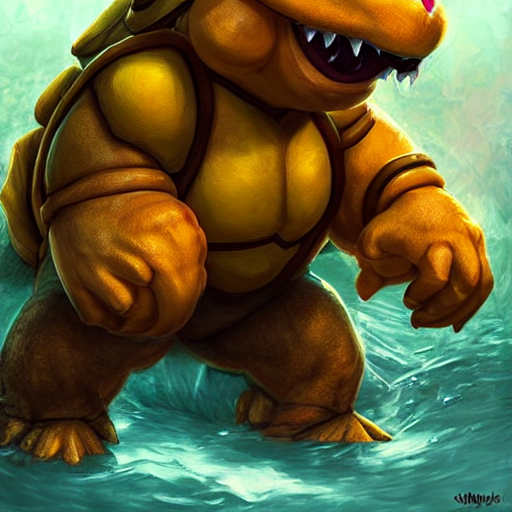 bowser from super mario as realistic yellow turtle character art portrait, matte fantasy painting, deviantart artstation, by jason felix by steve argyle by tyler jacobson by peter mohrbacher, cinema c 9. 0