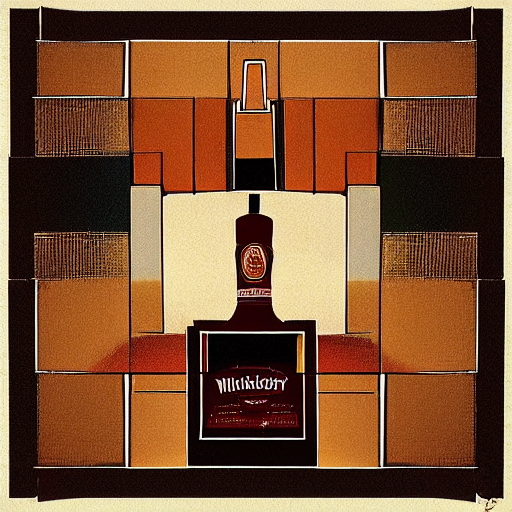 prompthunt: whiskey bottle cubism