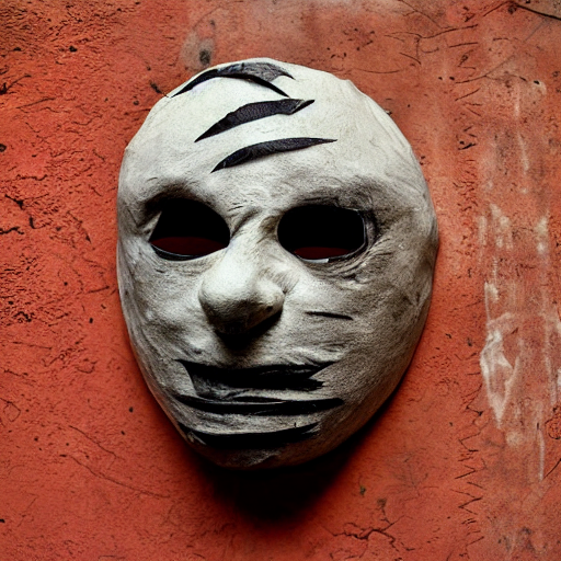 prompthunt: paper mache mask, 1 8 0 0's, halloween paper mache mask, photo,  surrealistic, creepy, dark, epic, cinematic, style of atget, detailed