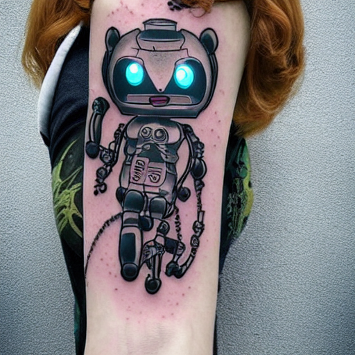 prompthunt: Anime manga robot!! catgirl tattoo, cyborg catgirl ...