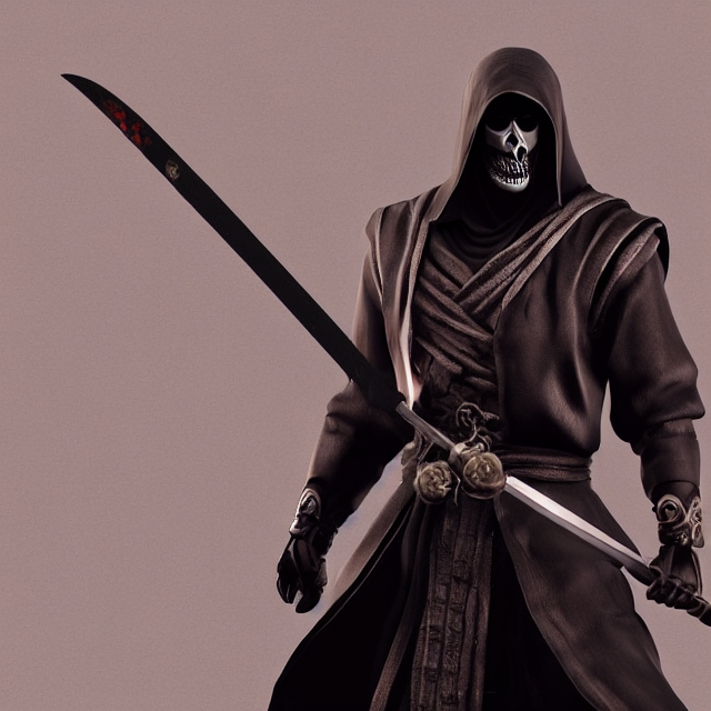 grim reaper with skull face and scythe in mortal kombat, videogame 3d render, 4k, artstation