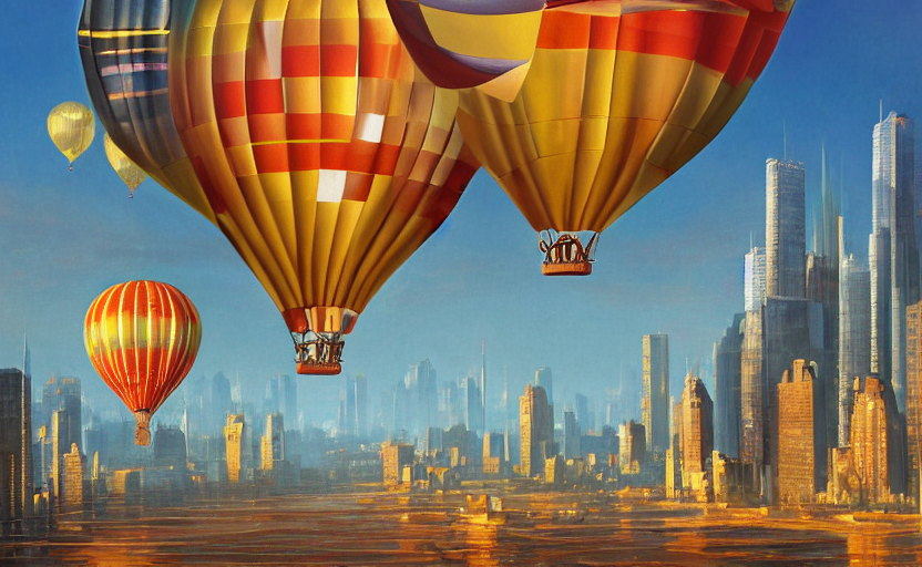 prompthunt: hyperdetailed baloons made of liquid chrome floating over a  cityscape at golden hour, by vladimir kush, by jeff koons, 8k resolution,  realistic shadows, rendered in octane, hyperdetailed, meticulous, intricate