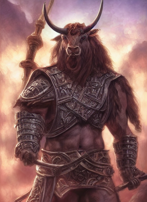 prompthunt: minotaur dnd, ultra detailed fantasy, dndbeyond, bright,  colourful, realistic, dnd character portrait, full body, pathfinder,  pinterest, art by ralph horsley, dnd, rpg, lotr game design fanart by  concept art, behance hd,