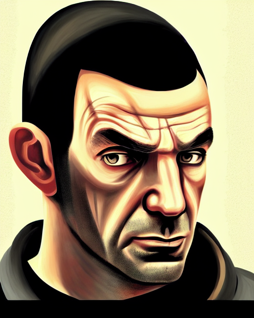 portrait photo still of real life niko bellic from gta, Stable Diffusion