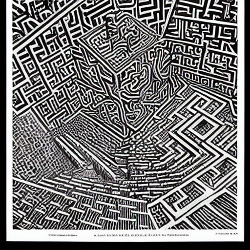 prompthunt: labyrinth, mc escher print