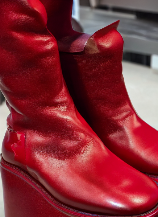 prompthunt: hyperrealistic and heavy detailed balenciaga boots of whole  lotta red by playboi carti, leica sl 2 5 0 mm, vivid color, high quality,  high textured, real life