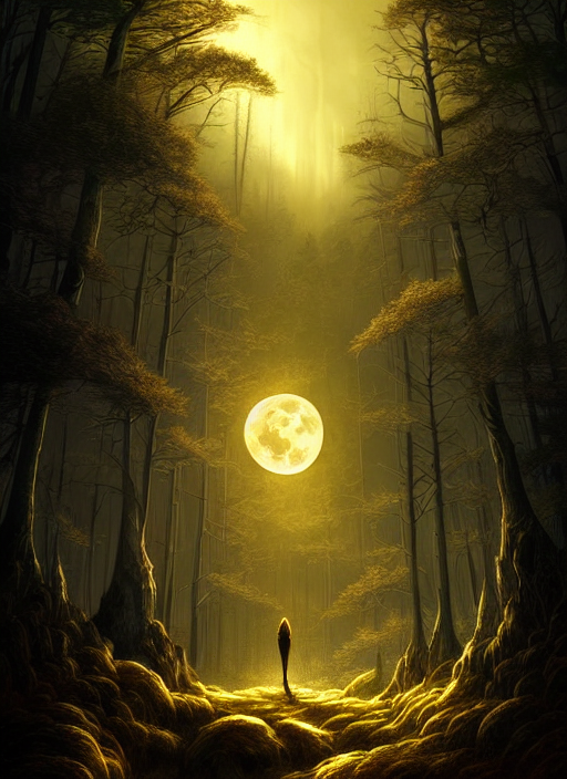 prompthunt: fantasy book cover, full moon, fantasy forest landscape, golden  vector elements, fantasy magic, dark light night, intricate, elegant, sharp  focus, illustration, highly detailed, digital painting, concept art, matte,  art by WLOP