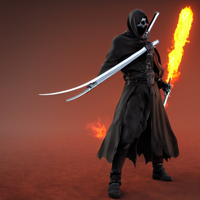 grim reaper with skull face, holding a scythe, mortal kombat character, videogame 3d render, 4k, artstation