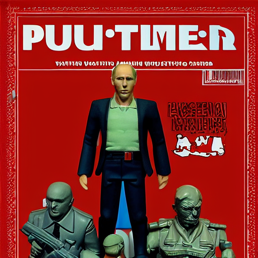 prompthunt: vladimir putin inventing hybrid warfare, stop motion vinyl action  figure, plastic, toy, butcher billy style