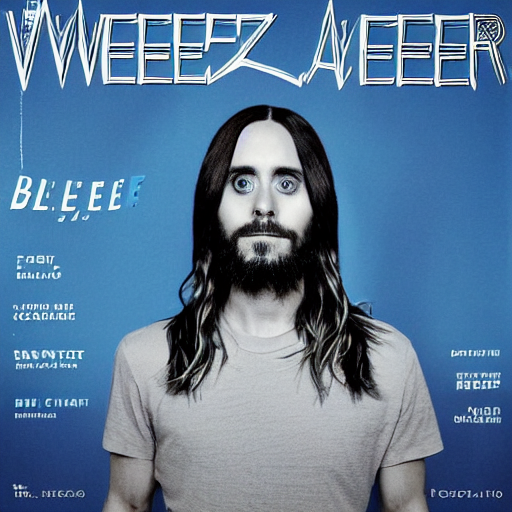 prompthunt jared leto on the cover of the weezer blue album