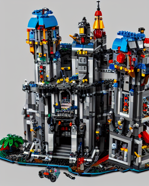 prompthunt: a high quality photograph of an intricate complex lego set of a  realistic cyberpunk castle