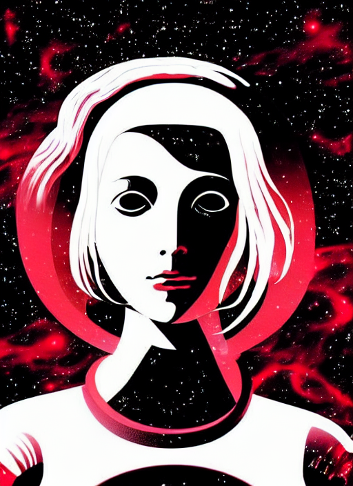 prompthunt: highly detailed portrait of a hopeful pretty astronaut lady  with a wavy blonde hair, by Karel Thole , 4k resolution, nier:automata  inspired, bravely default inspired, vibrant but dreary but upflifting red,