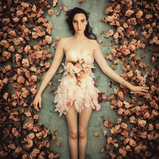 prompthunt: full body fine art photo of the beauty gal gadot, she is  merging from dried roses, taken by oleg oprisco