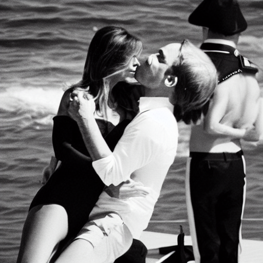 prompthunt: “Melania Trump wearing bikini kissing Justin Trudeau, 50mm  photograph”