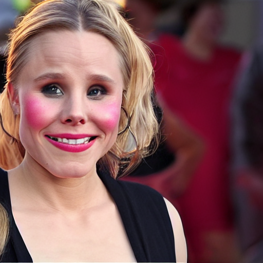 prompthunt: gopro video of obese kristen bell in clowncore makeup