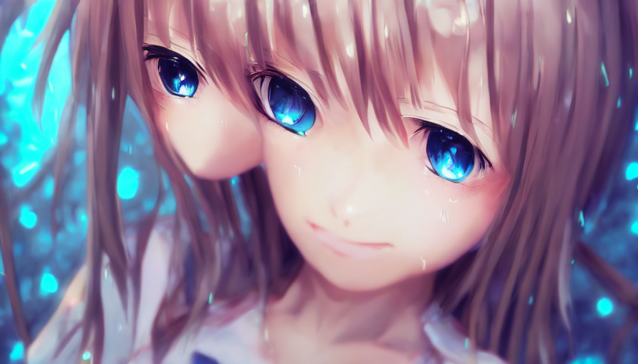 Close-up photo of detailed female anime eyes