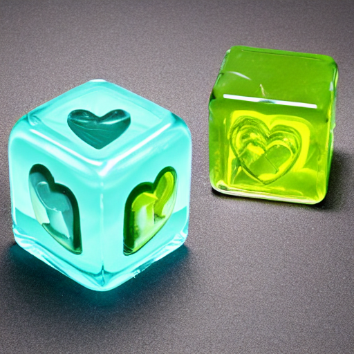 prompthunt gelatinous cube with a heart in the middle