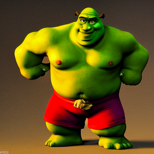 prompthunt: muscular shrek with red glowing eyes, highly detailed, high  quality, hd, 4 k, 8 k, canon 3 0 0 mm, professional photographer, 4 0 mp,  lifelike, top - rated, award winning, realistic, sharp, no blur, edited,  corrected, trending