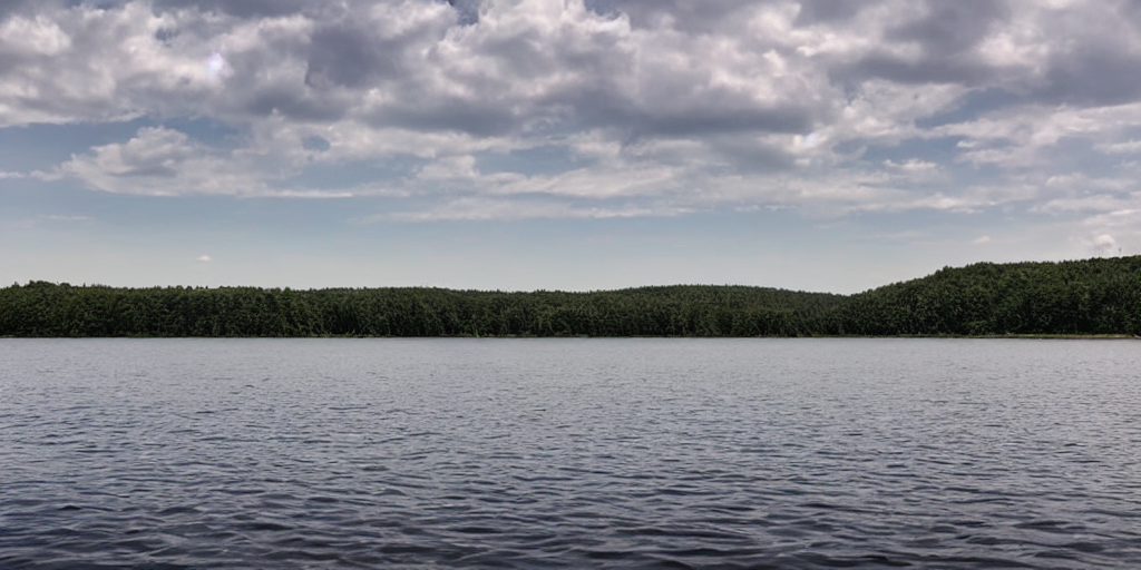 Prompthunt Lake With Black Water Above Side View Sky Horizon