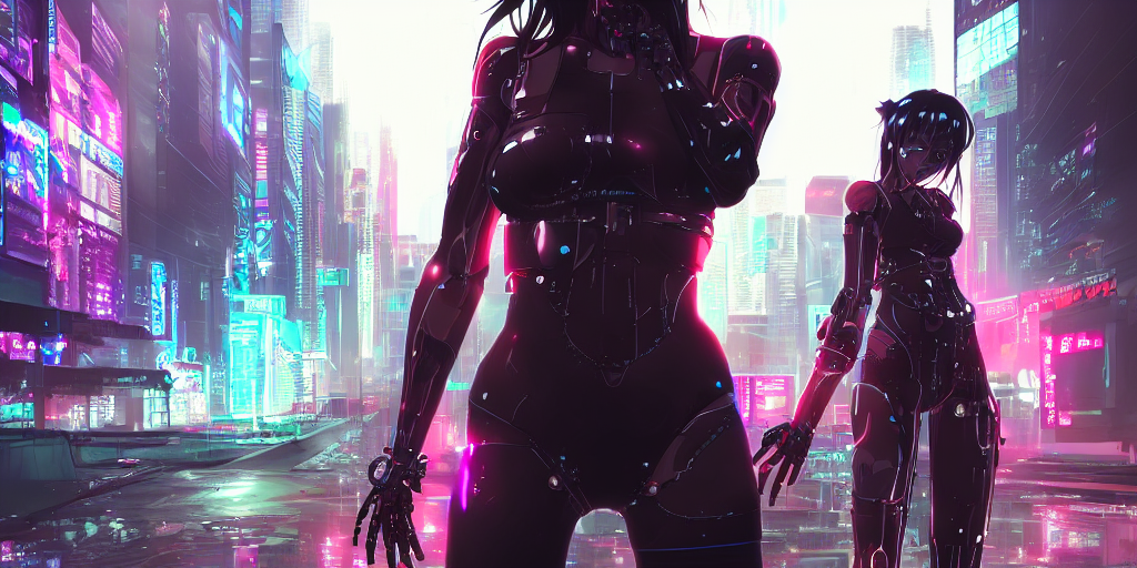 full digital cyberpunk anime!!, shattered cyborg 