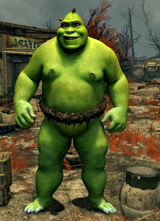 scary shrek as a monster in fallout 4