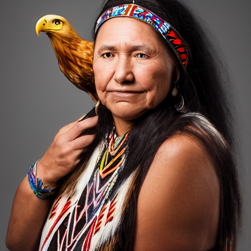 prompthunt: portrait of a native american woman with an eagle, portrait ...