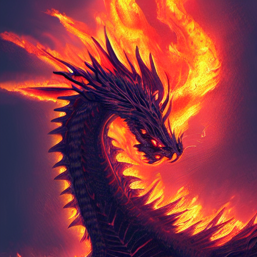 prompthunt: a majestic fire dragon, hd, 4k, trending on artstation ...