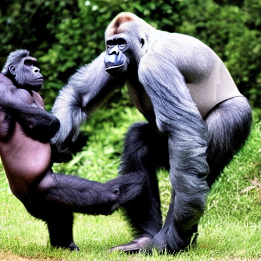 Silverback Gorillas Fighting