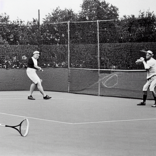 prompthunt: Photograph of a tennis match between Winston Churchill and  Adolf Hitler