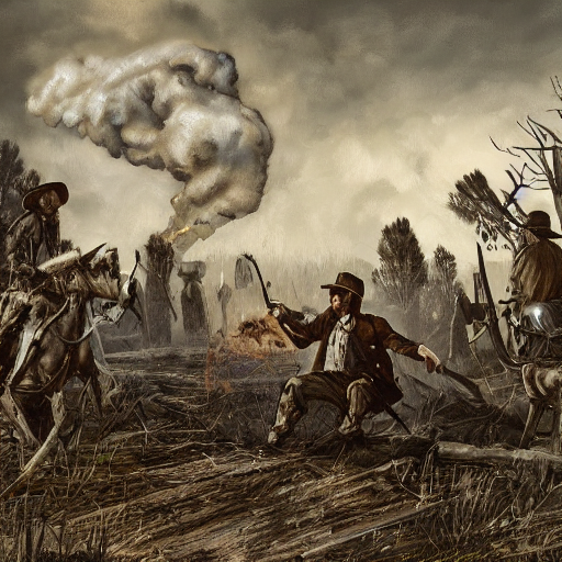 prompthunt hunt showdown meathead explosion painting