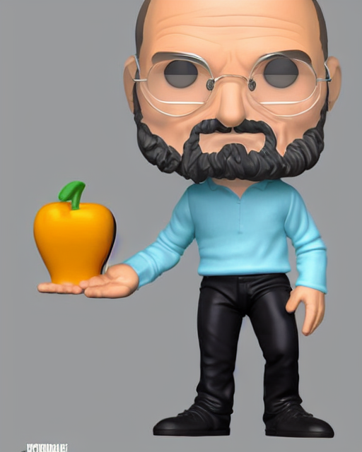 prompthunt: full body 3d render of steve jobs as a funko pop, studio  lighting, white background, blender, trending on artstation, 8k, highly  detailed