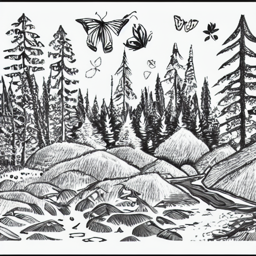 Forest Illustration Ink