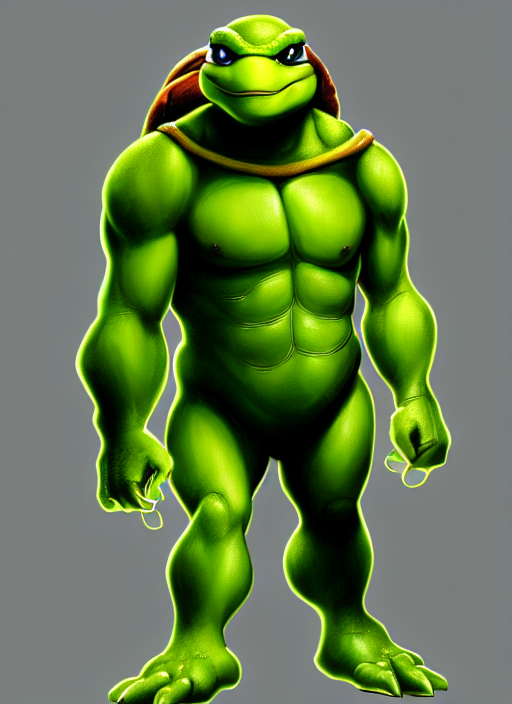 prompthunt: leonardo from teenage mutant ninja turtle, turtle shell!!!,  intricate, highly detailed, green skin!, digital painting, artstation,  concept art, smooth, sharp focus, illustration