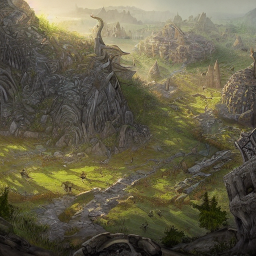 prompthunt: hill overlooking a viking city, fantasy, forested, large trees,  top down perspective, trending on art-station, high definition, dungeons  and dragons, award-winning art