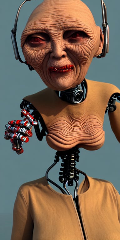 prompthunt: photo ugly granny robot by jean giraud, trending artstaition,  unreal engine