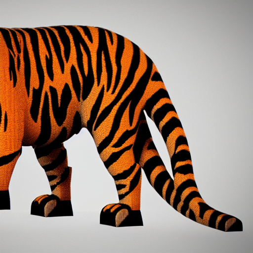 prompthunt voxel art of a tiger and crocodile hybrid, orthographic, 4k