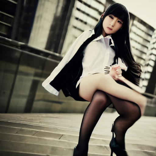 Japanese Schoolgirls Pantyhose - prompthunt: a dynamic, epic cinematic 8K HD movie shot of a japanese  beautiful cute young J-Pop idol actress yakuza rock star girl wearing  shirt, miniskirt, tights, high heels boots, gloves and jewelry.