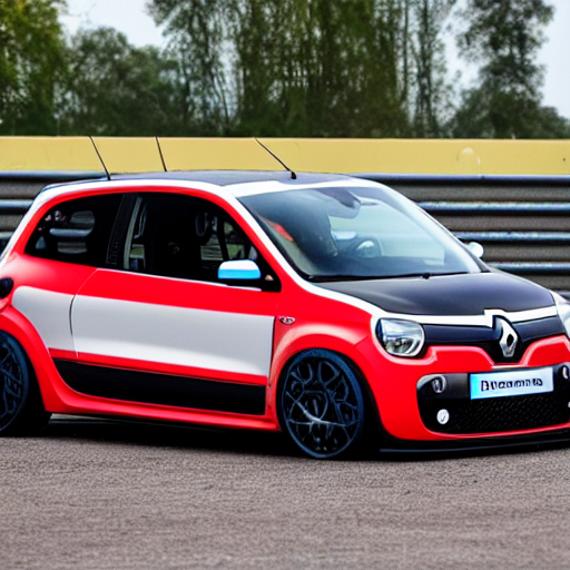 prompthunt: A Renault Twingo 3 TCE racing, big spoilers, 21 inches wheels,  hypersport, supersport, Brabus