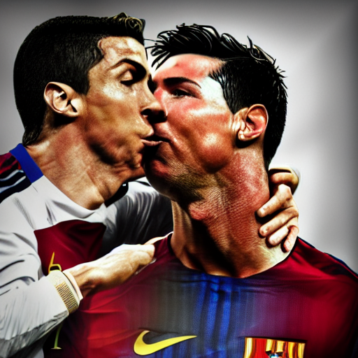 Prompthunt Cristiano Ronaldo Kissing Lionel Messi Hdri Photo Of The