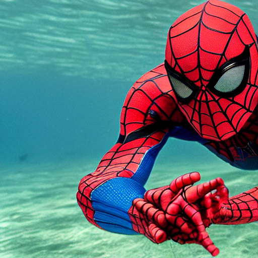 prompthunt: spiderman swimming underwater