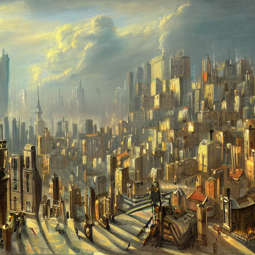 painting of a city by jakub dvorsky