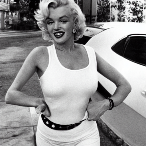 prompthunt: Marilyn Monroe in a tight white tshirt and yoga pants, going to  goat yoga, trending on instagram