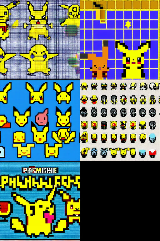 Pokemon Pikachu sprite sheet pixelart concept