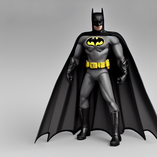 prompthunt: plastic toy cute figurine of batman, blender, unreal engine,  concept art, octane render, highly detailed, smooth, sharp focus