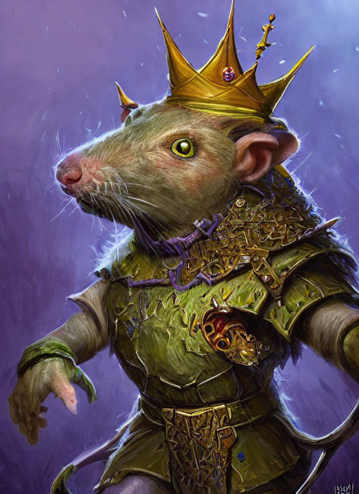 prompthunt: rat king wearing crown, ultra detailed fantasy, dndbeyond,  bright, colourful, realistic, dnd character portrait, full body,  pathfinder, pinterest, art by ralph horsley, dnd, rpg, lotr game design  fanart by concept art
