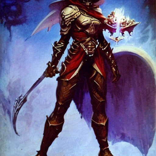 necromancer female human knight in heroic pose,dnd, mtg,real photo by Frank Frazetta