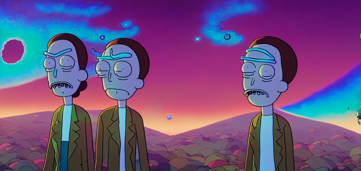 Rick and Pink Clouds Art Wallpapers - Rick and Morty Wallpapers