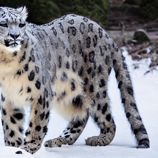 prompthunt Snow Leopard Made Of Latex